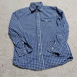 GAP Blue and White Gingham Men's Slim Fit Shirt Size Medium